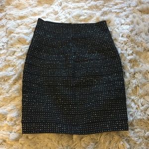 Reiss Shimmer Silver Black Tight Pencil Skirt